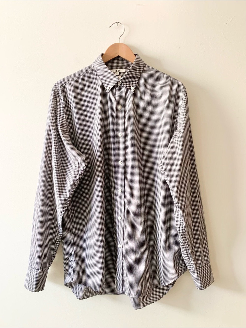 NEW Uniqlo Men's Gingham Button-Down Slim Fit Shirt